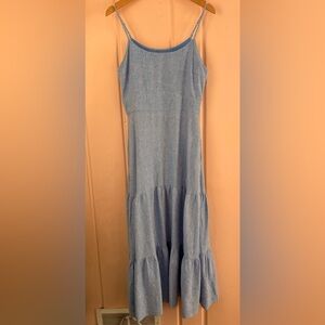 Joie Light Blue linen dress with pockets sz 8